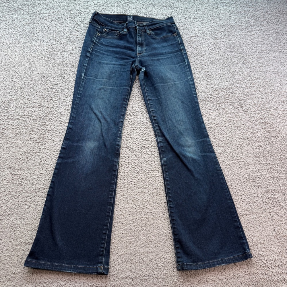 Gap Denim Stretch Perfect Bootcut Jeans Dark Rinse 26 Short HOL18 849710-00